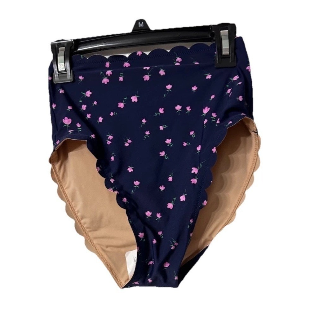 NWT J.Crew Womens 2 Piece Blue Floral Swim Suit Bikini Size XXS - Picture 7 of 14